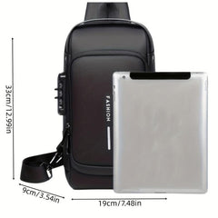 Men's Chest Bag USB Charging Single Shoulder Messenger Bag Anti theft