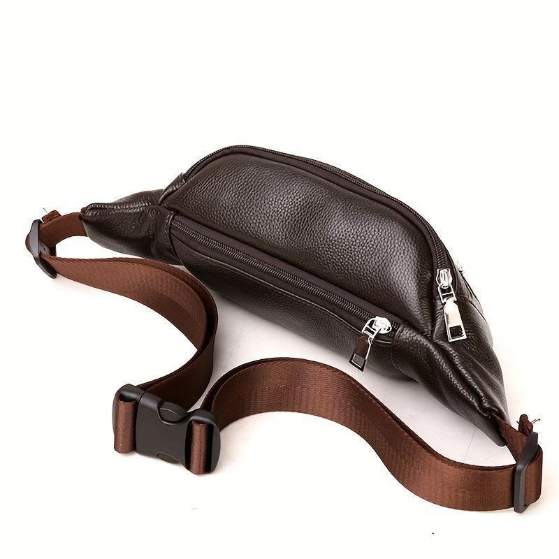 Men's Leather Waist Bag Fanny Pack Casual Chest Bag