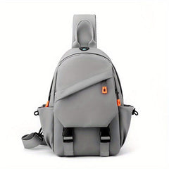 Men's Waterproof Chest Bag with Earphone Hole Multifunctional Travel Bag