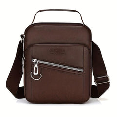 Soft Leather Men's Shoulder Bag Small Backpack for Daily Commuting