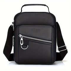 Soft Leather Men's Shoulder Bag Small Backpack for Daily Commuting