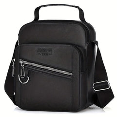 Soft Leather Men's Shoulder Bag Small Backpack for Daily Commuting