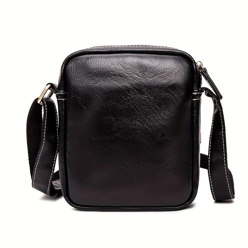 Vintage Men's PU Leather Shoulder Bag Crossbody Vertical Bag