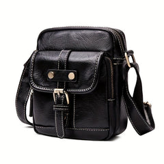 Vintage Men's PU Leather Shoulder Bag Crossbody Vertical Bag