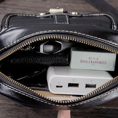 Vintage Men's PU Leather Shoulder Bag Crossbody Vertical Bag