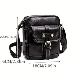 Vintage Men's PU Leather Shoulder Bag Crossbody Vertical Bag