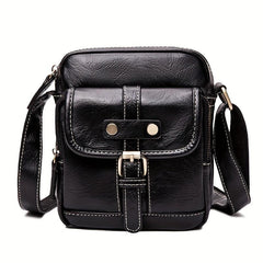 Vintage Men's PU Leather Shoulder Bag Crossbody Vertical Bag