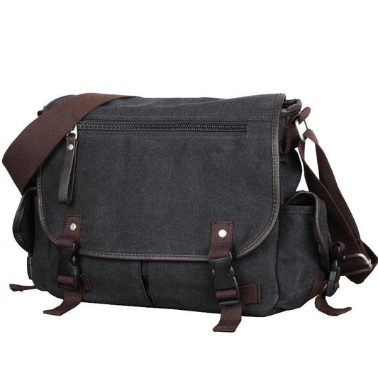 Men's Canvas Crossbody Bag Middle School Backpack Casual Single Shoulder Bag