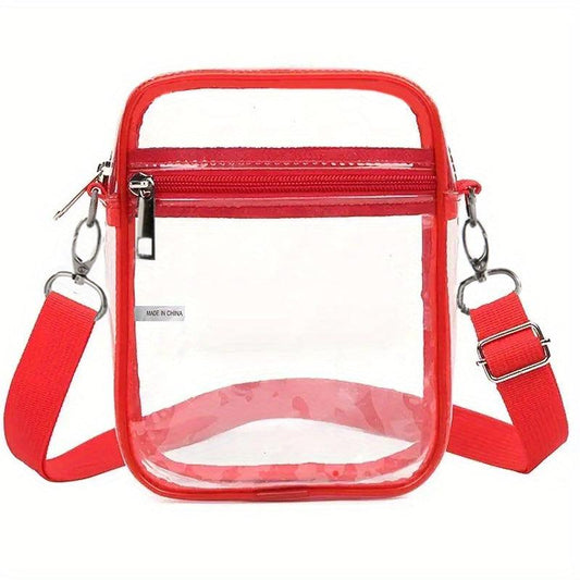Stadium Approved Clear Crossbody Bag for Concerts Events with Adjustable Strap