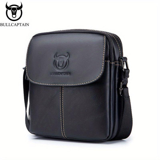 BULLCAPTAIN Large Capacity Leather Crossbody Bag