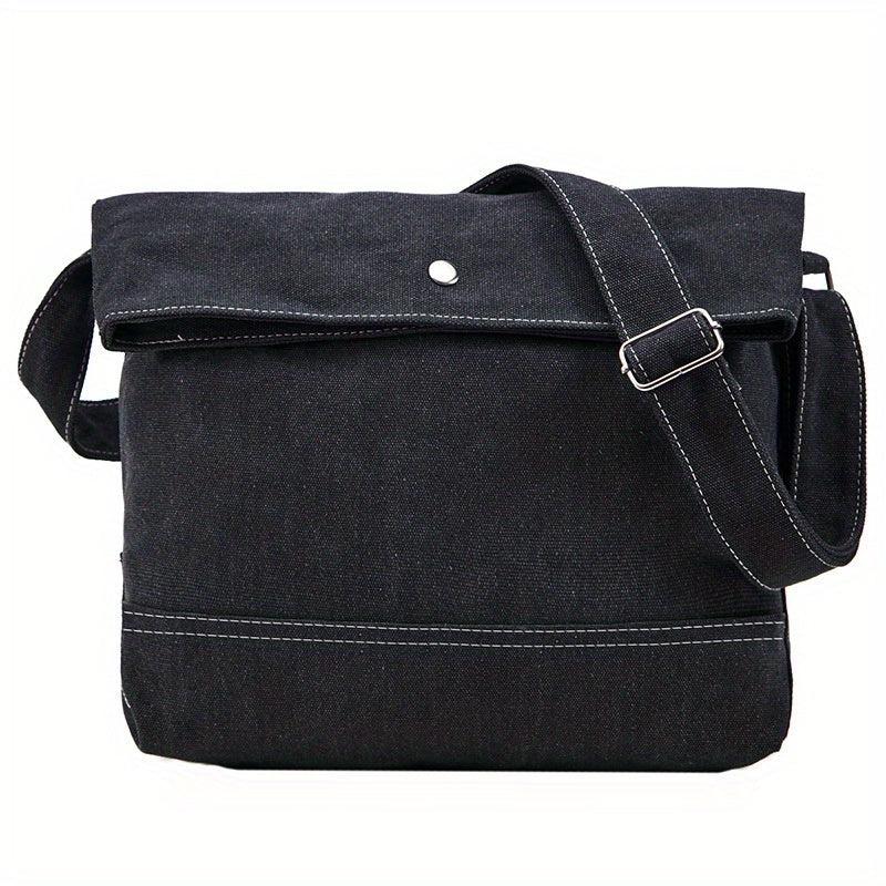 Men's Two Tone Messenger Bag Casual Shoulder Bag Canvas Satchel Bag