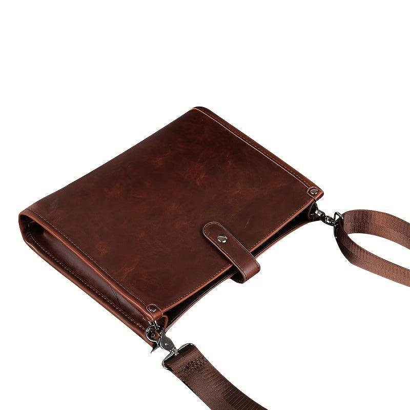 Men's Leather Crossbody Bag Large Capacity Chest Bag