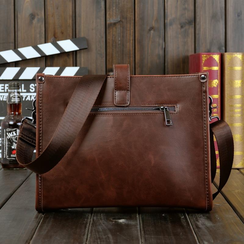 Men's Leather Crossbody Bag Large Capacity Chest Bag