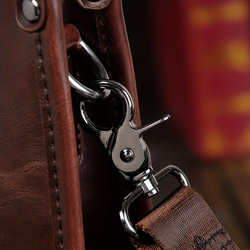Men's Leather Crossbody Bag Large Capacity Chest Bag