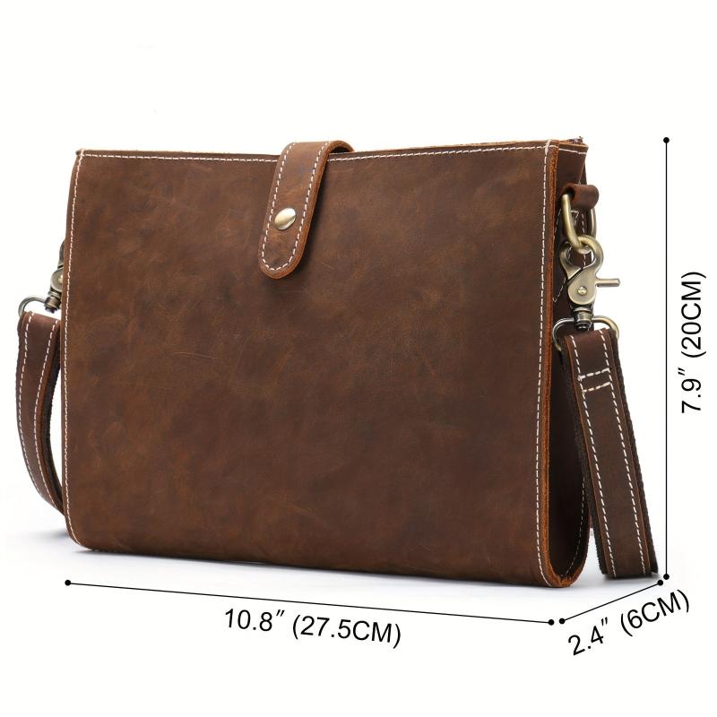 Men's Leather Crossbody Bag Large Capacity Chest Bag