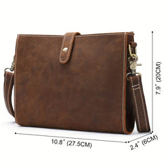 Men's Leather Crossbody Bag Large Capacity Chest Bag