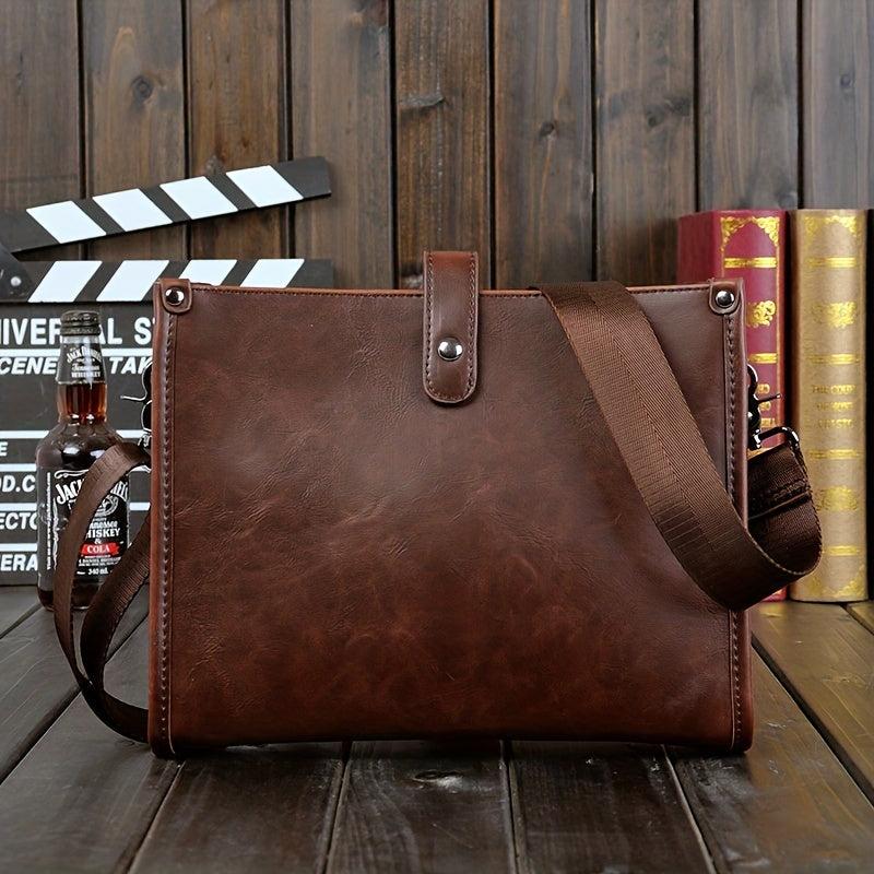 Men's Leather Crossbody Bag Large Capacity Chest Bag
