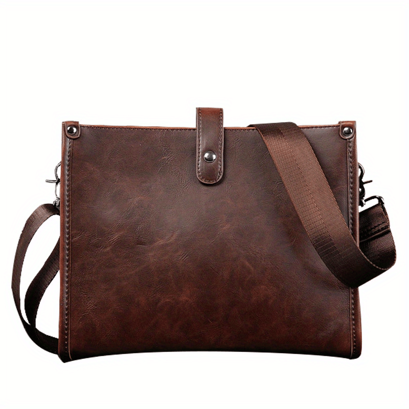 Men's Leather Crossbody Bag Large Capacity Chest Bag
