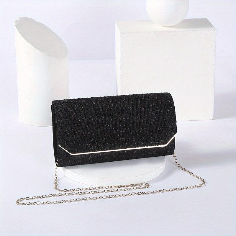 Ruched Evening Bag Clutch Purse For Women Flap Handbag