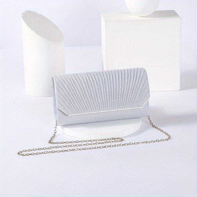 Ruched Evening Bag Clutch Purse For Women Flap Handbag