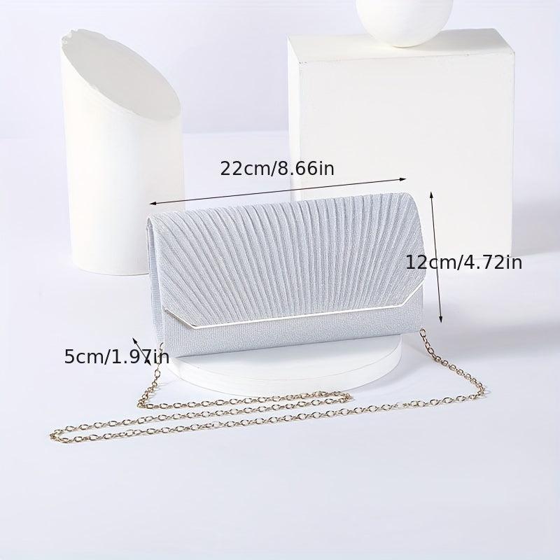Ruched Evening Bag Clutch Purse For Women Flap Handbag