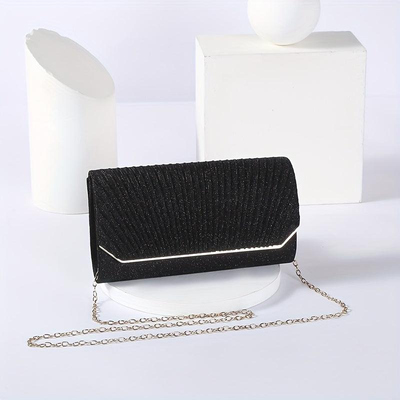 Ruched Evening Bag Clutch Purse For Women Flap Handbag