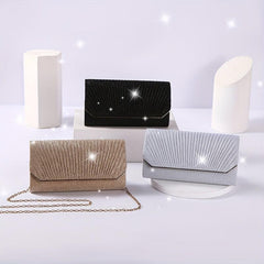 Ruched Evening Bag Clutch Purse For Women Flap Handbag