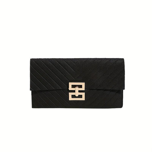 Slim Quilted Detail Long Clutch Wallet Women's Purse