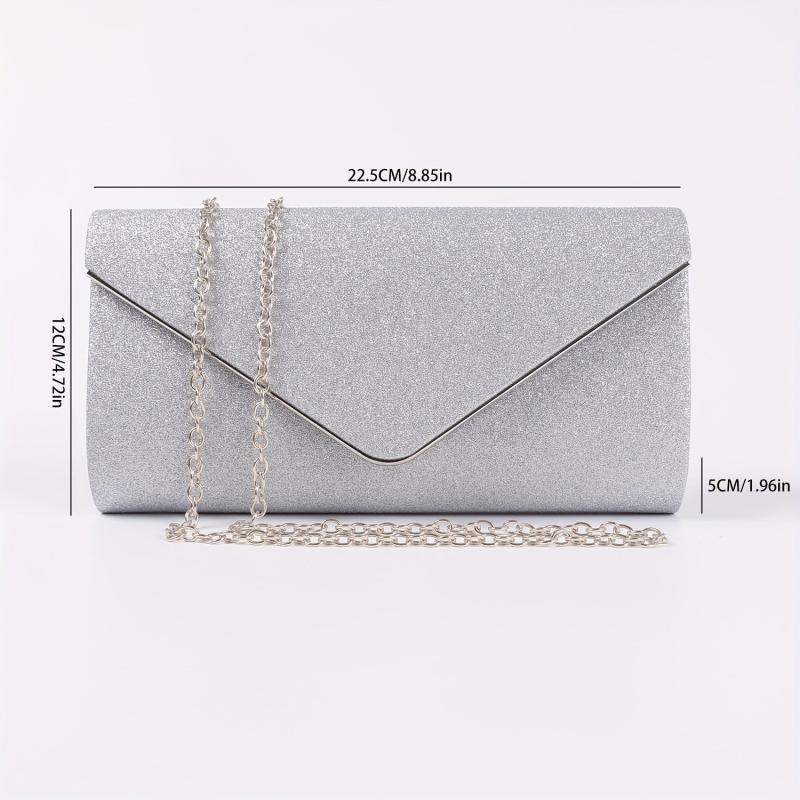 Glitter Evening Bag Ruched Clutch Purse For Prom Wedding