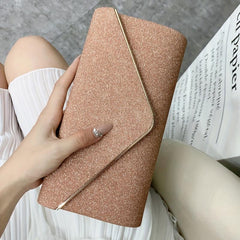 Glitter Evening Bag Ruched Clutch Purse For Prom Wedding