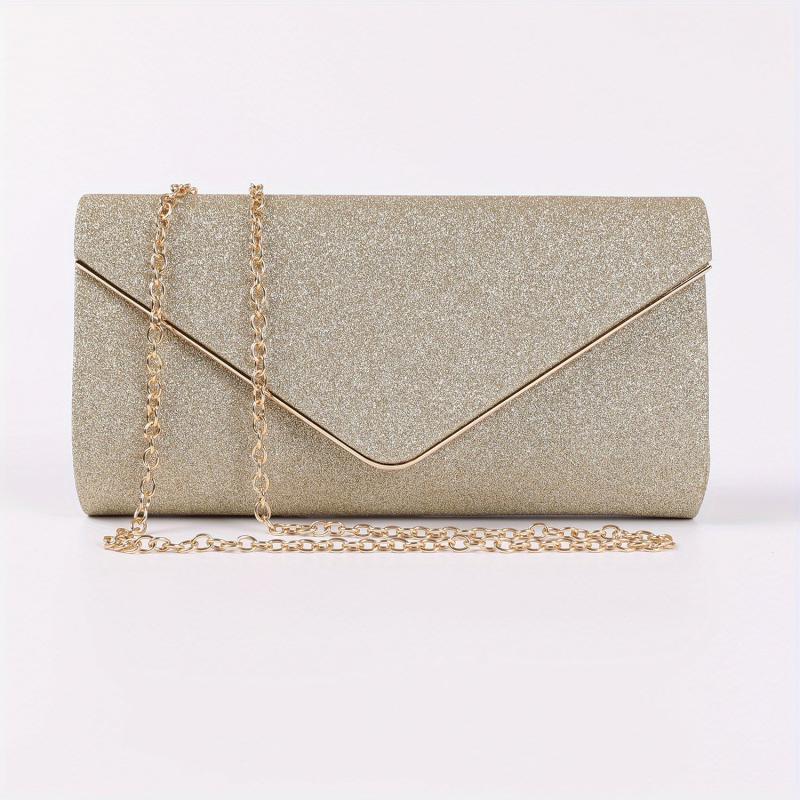 Glitter Evening Bag Ruched Clutch Purse For Prom Wedding