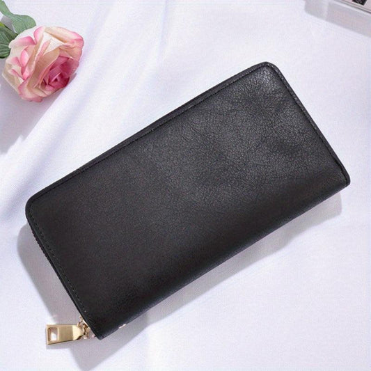 Letter Graphic Long Wallet Zipper Clutch Purse