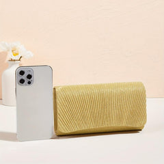 Ruched Glitter Evening Bag Shoulder Chain Bag