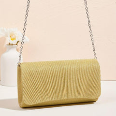 Ruched Glitter Evening Bag Shoulder Chain Bag