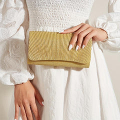 Ruched Glitter Evening Bag Shoulder Chain Bag