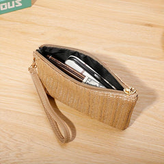 Straw Wallet Women's Clutch Purse Wristlet Handbag Phone