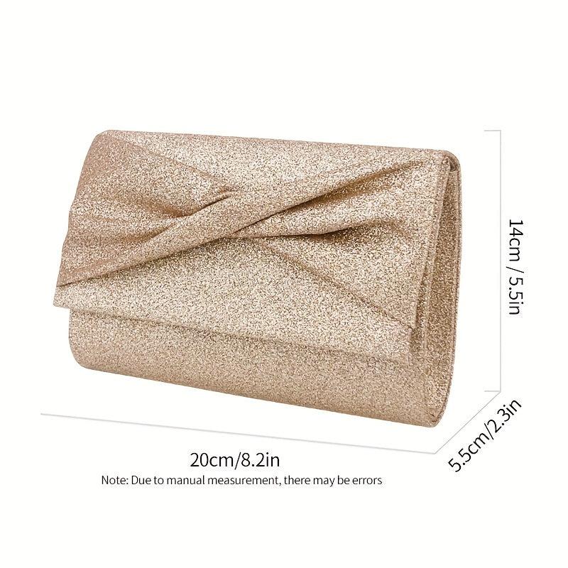 Sparkling Ruched Evening Clutch Bag for Women