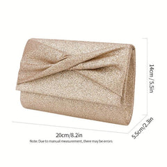 Sparkling Ruched Evening Clutch Bag for Women