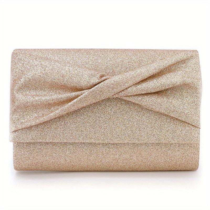 Sparkling Ruched Evening Clutch Bag for Women