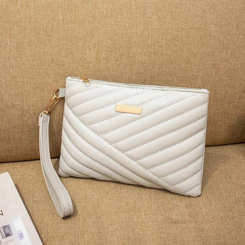 Classic Zipper Clutch PU Leather Wristlet Wallet