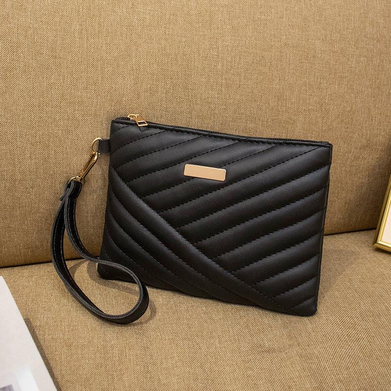 Classic Zipper Clutch PU Leather Wristlet Wallet