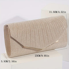 Glitter Flap Shoulder Bag Evening Party Bag With Chain Strap