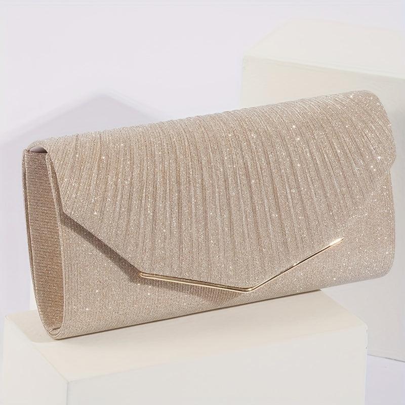 Glitter Flap Shoulder Bag Evening Party Bag With Chain Strap
