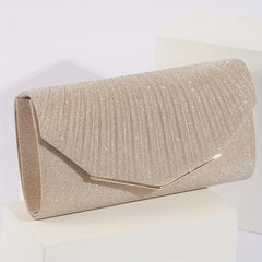 Glitter Flap Shoulder Bag Evening Party Bag With Chain Strap