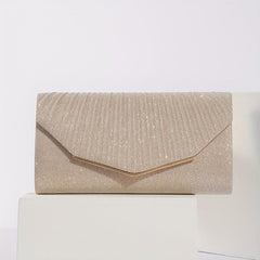 Glitter Flap Shoulder Bag Evening Party Bag With Chain Strap