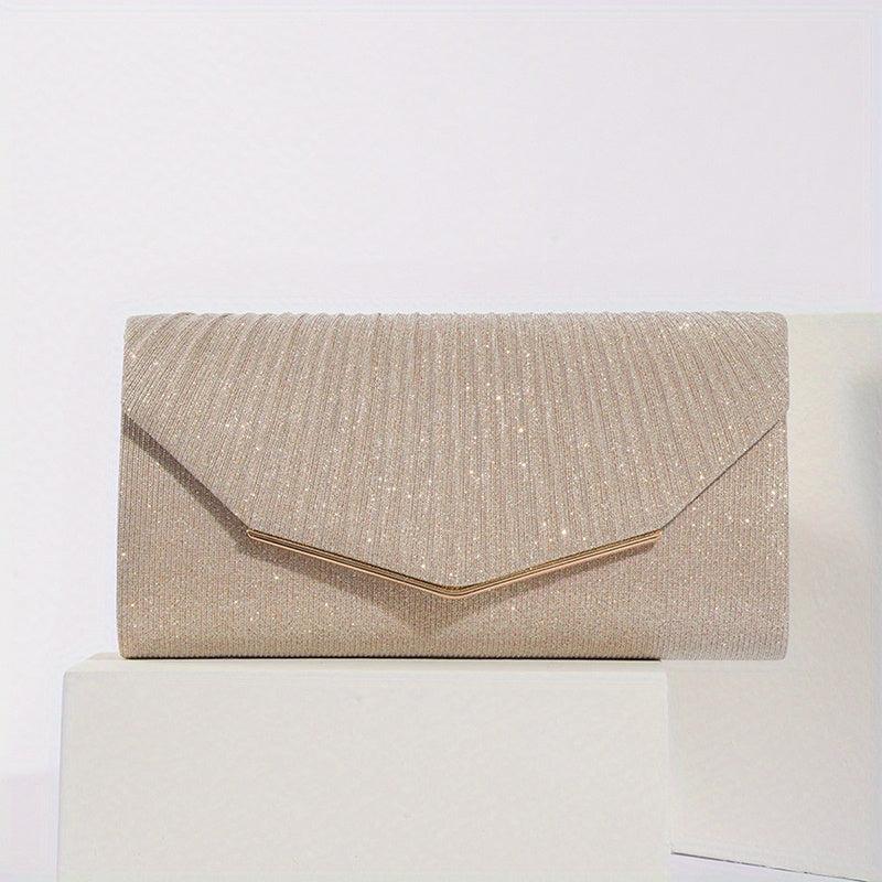 Glitter Flap Shoulder Bag Evening Party Bag With Chain Strap