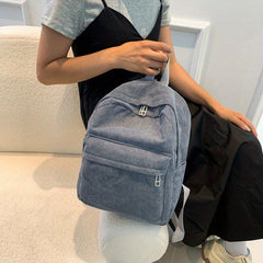Corduroy Backpack Casual Student Double Shoulder Bag Solid Bag Women's Bag