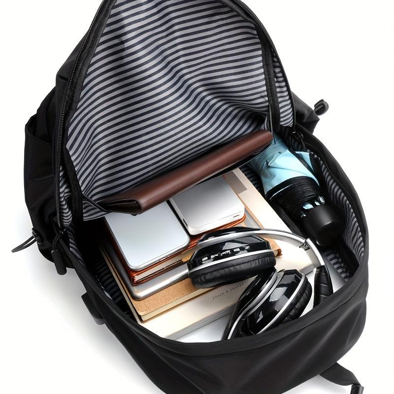 Men's Laptop Backpack USB Charging Port Luggage Straps Large Capacity