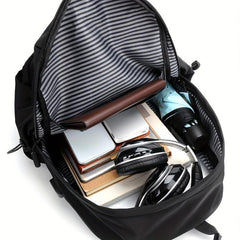 Men's Laptop Backpack USB Charging Port Luggage Straps Large Capacity