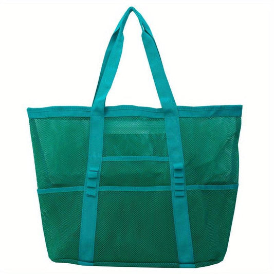 Large Capacity Mesh Storage Bag Beach Bag Handheld Shoulder Bag